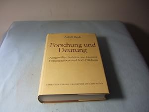 Bild des Verkufers fr Forschung und Deutung. Ausgewhlte Aufstze zur Literatur. Herausgegeben von Ulrich Flleborn. zum Verkauf von Allguer Online Antiquariat