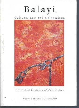 Seller image for Balayi : Culture, Law and Colonialism ; v. 1, no. 1. January 2000 for sale by Elizabeth's Bookshops