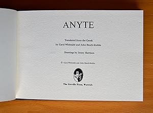 Imagen del vendedor de Anyte a la venta por Woodbridge Rare Books