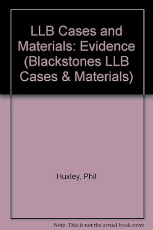 Bild des Verkufers fr Evidence (Blackstones LLB Cases & Materials) zum Verkauf von WeBuyBooks