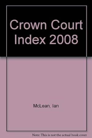 Seller image for CROWN COURT INDEX 2008 ED28 SO SVC for sale by WeBuyBooks