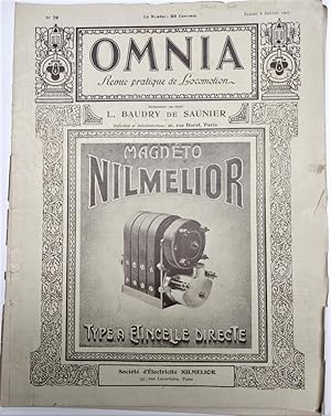 OMNIA N°79 - 06/07/1907 - MAGNETO NILMELIOR - LE GRAND PRIX - BAUDRY DE SAUNIER - G. LAINEL - P. ...