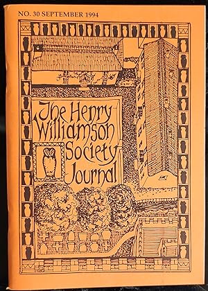 Bild des Verkufers fr The Henry Williamson Society Journal September 1994 Number 30 zum Verkauf von Shore Books
