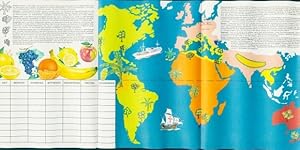 Bild des Verkufers fr Stundenplan, Faltblatt, Fruchtgrten der Erde, Weltkarte um 1970 zum Verkauf von akpool GmbH
