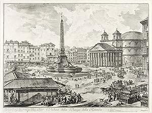 Seller image for Rom / Roma. Piazza della Rotonda. - Pantheon. Giovanni Battista Piranesi. Veduta della Piazza della Rotonda for sale by GALERIE HIMMEL