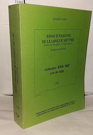 Essai d'analyse de la langue [mòoré] : parler de Wàogdgò Ouagadougou / Raphael Kabore. - Paris : ...