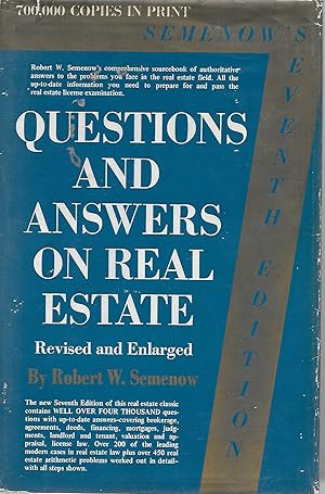 Image du vendeur pour Questions and Answers on Real Estate mis en vente par Charing Cross Road Booksellers