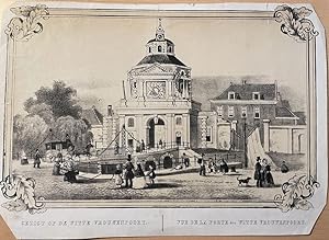 [Lithography, 19th century, Utrecht] Gezigt op de Witte Vrouwenpoort/Vue de la Porte dite Wtite V...