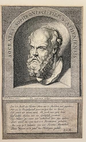 [Antique etching and engraving, Socrates, Greek history, ca 1800] Portrait of the Greek philosoph...