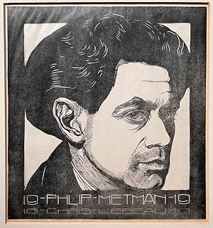 [Modern print, woodcut] Portrait of painter and author Philip Metman, published 1919, 1 p.