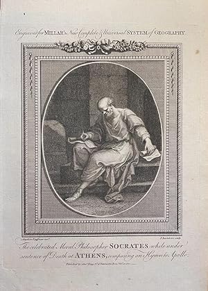 [Antique etching and engraving, Socrates, Greek history, 1782] The Celebrated Moral Philosopher S...