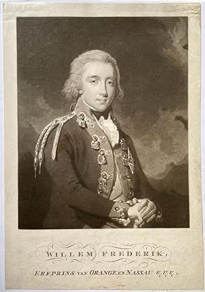 Antique print, mezzotint | Portrait of Willem George Frederik van Oranje-Nassau, published 1794, ...