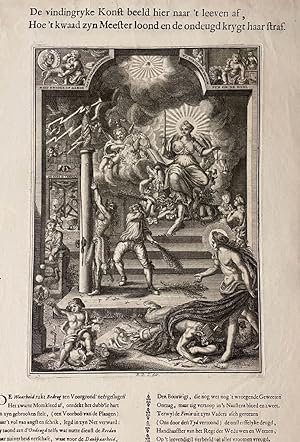 [Antique satirical print, Amsterdam, usury, ca 1739] Spotprent op de openbare executie van de Ams...