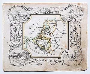 Bild des Verkufers fr Holland und Belgien. Karte aus: Geographische Lnderfibel zum Verkauf von Versandantiquariat Hsl