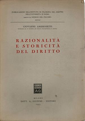 Immagine del venditore per Razionalit e storicit del diritto venduto da Di Mano in Mano Soc. Coop