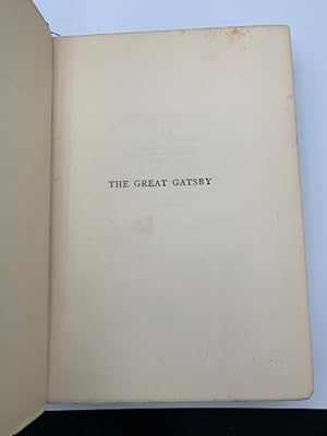 Bild des Verkufers fr The Great Gatsby zum Verkauf von Magnum Opus Rare Books