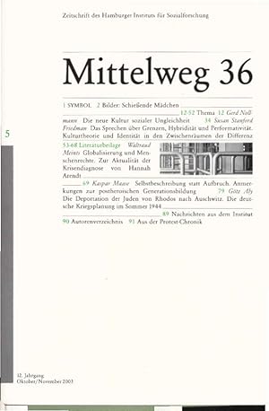 Seller image for Mittelweg 36 : Zeitschrift des Hamburger Instituts fr Sozialforschung; 5/2003 : Symbol, Bilder: Schieender Mdchen for sale by Schrmann und Kiewning GbR