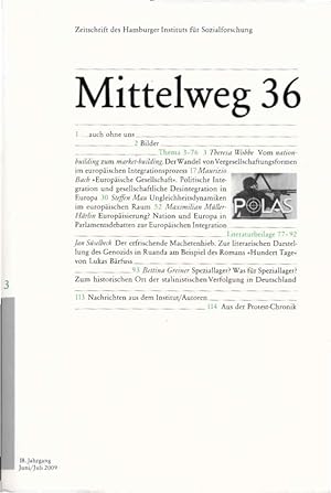 Immagine del venditore per Mittelweg 36 : Zeitschrift des Hamburger Instituts fr Sozialforschung; 3 / 2009. venduto da Schrmann und Kiewning GbR