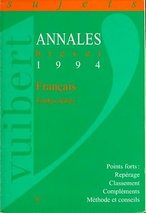 Fran?ais brevet sujets 1994 - Collectif