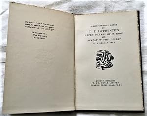 Image du vendeur pour Bibliographical Notes on T.E. Lawrence's Seven Pillars of Wisdom and Revolt in the Desert mis en vente par Rickaro Books BA PBFA