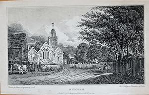 SURREY, MITCHAM PARISH CHURCH Original Copper Engraved Antique Print 1806