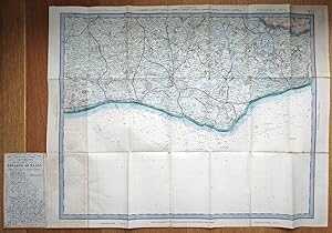 Antique Map BRIGHTON, WORTHING, LEWES, Uckfield, Sussex, Cruchley's Folding map1857