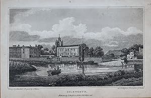 ISLEWORTH LONDON, ALL SAINTS CHURCH R.THAMES Copper Engraved Antique Print 1806