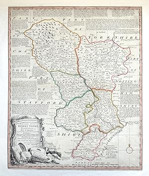 Antique Map DERBYSHIRE, Emanuel Bowen, Royal English Atlas, Original 1777