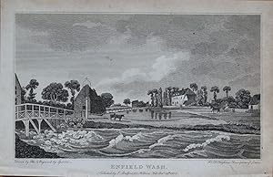 LONDON, ENFIELD WASH ,WOOLPACK BRIDGE Copper Engraved Antique Print 1808