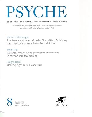 Seller image for Psyche. Nr. 8, 72. Jahrgang, August 2018. Zeitschrift fr Psychoanalyse und ihre Anwendungen. for sale by Fundus-Online GbR Borkert Schwarz Zerfa