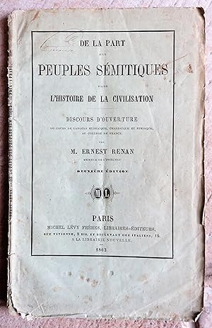 Image du vendeur pour De la part des peuples smitiques dans l'histoire de la civilisation. mis en vente par la petite boutique de bea