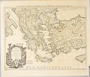 Seller image for Accurata Totius Archipelagi et Graeciae universae Tabula / Carte de la Grece dresse sur un grand nombre de memoires . for sale by Pingel Rare Books