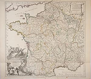 Seller image for Carte des Postes de France Dresse par Ordre et Dedie  Monseigneur Antoine Louis Rouill for sale by Pingel Rare Books