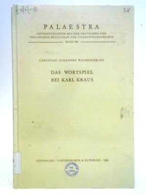 Seller image for Das Wortspiel Bel Karl Kraus for sale by World of Rare Books