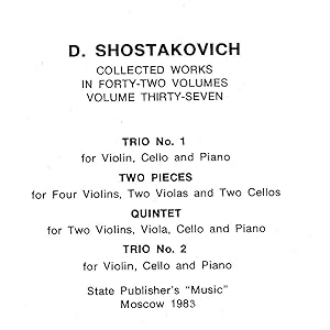 CHAMBER MUSIC : PIANO TRIO N° 1, op. 8 - PIANO TRIO N° 2, op. 67 - PIANO QUINTET, op. 57 - 2 piec...