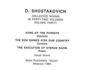 THREE CHORAL WORKS IN VOCAL SCORES : SONG OF THE FORESTS, op. 81 - THE SUN SHINES ON OUR COUNTRY,...