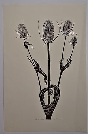 (Original Linocut) Teasel