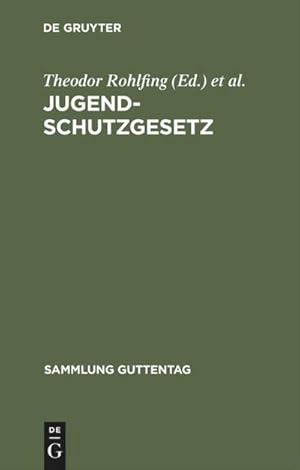 Imagen del vendedor de Jugendschutzgesetz : (Gesetz ber Kinderarbeit und ber die Arbeitszeit der Jugendlichen) nebst Ausfhrungsverordnung ; Textausgabe mit amtlicher Begrndung, nebst systematischer Einleitung und ausfhrlichem Sachregister a la venta por AHA-BUCH GmbH