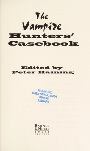 Seller image for The Vampire Hunter's Casebook for sale by Giant Giant