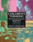 Immagine del venditore per Children's Thinking: Developmental Function and Individual Differences venduto da Giant Giant