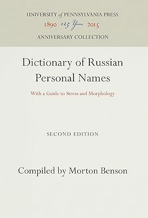 Bild des Verkufers fr Dictionary of Russian Personal Names zum Verkauf von moluna