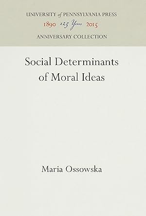 Imagen del vendedor de Social Determinants of Moral Ideas a la venta por moluna