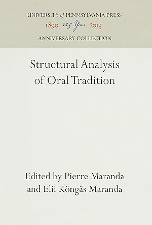 Seller image for Structural Analysis of Oral Tradition for sale by moluna