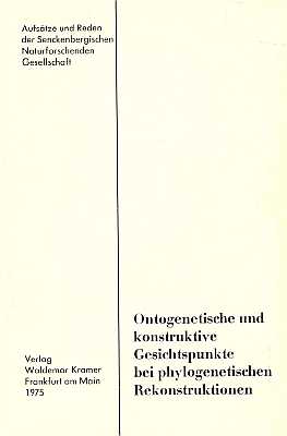 Imagen del vendedor de Ontogenetische und konstruktive Gesichtspunkte bei phylogenetischen Rekonstruktionen a la venta por ConchBooks