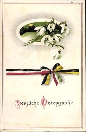 Ansichtskarte / Postkarte Glückwunsch Ostern, Waffenbrüderschaft, Schneeglocken