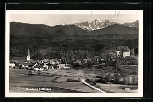 Ansichtskarte Moosburg, Ortsansicht mit Blick auf Bergkette