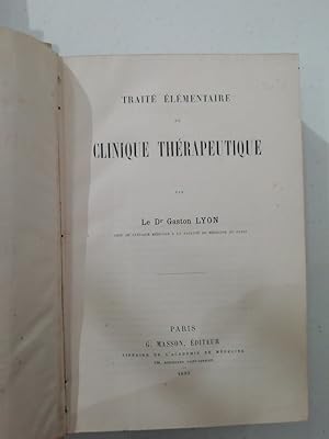 Traite elementaire de clinique therapeutique.