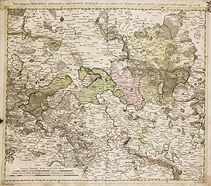 Bild des Verkufers fr "Tabula Geographica Principatus Anhaltini et Finitimarum Regionum." - Anhalt / Halle / Sachsen / Mansfeld / Blankenburg / Bernburg / Kthen / Bitterfeld zum Verkauf von Antiquariat Steffen Vlkel GmbH