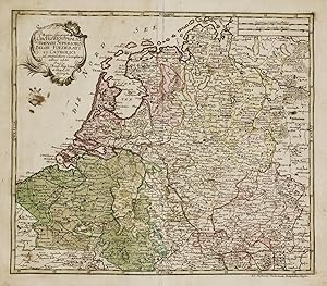 Immagine del venditore per Mappa Geographica Circuli Westphalici, Rhenani Superioris Belgii Foederati et Catholici" - Holland / Nederland / Netherlands / Niederlande / Luxembourg / Luxemburg / Niedersachsen / Nordrhein-Westfalen venduto da Antiquariat Steffen Vlkel GmbH