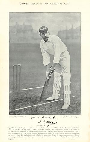 [Andrew Ernest Stoddart. England cricket & rugby captain. 485 top score. 790 runs in a week. Midd...